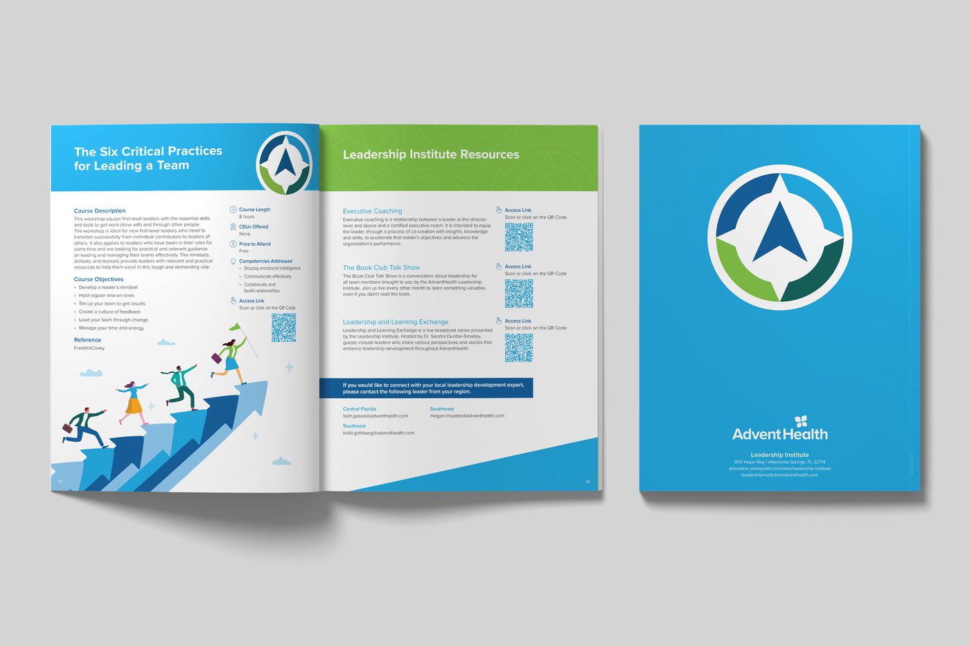 Final course page, Leadership Institute Resources page and back cover